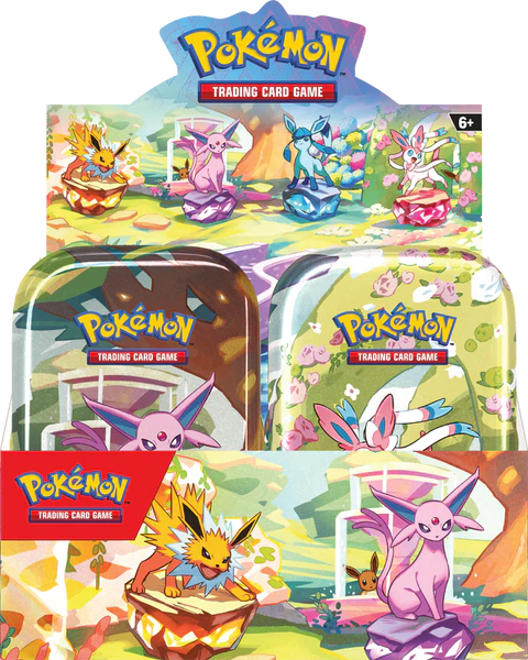 Pokemon Prismatic Evolutions Mini Tin Display