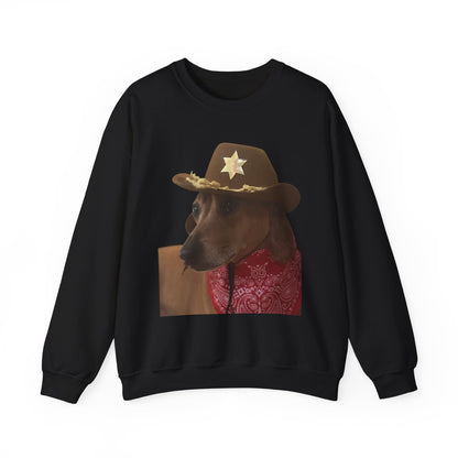 Funny Dog Sheriff Crewneck Sweatshirt, Unisex Humor Pullover, Pet Lover Gift, Cozy Casual Wear, Animal Lover Apparel
