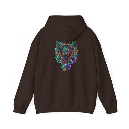 Vibrant Shield Graphic Hoodie for Artsy Souls Design On Back, Ideal Gift for Art Lovers, Cozy Layer for All Seasons, Unique Sweatshirt for [...]