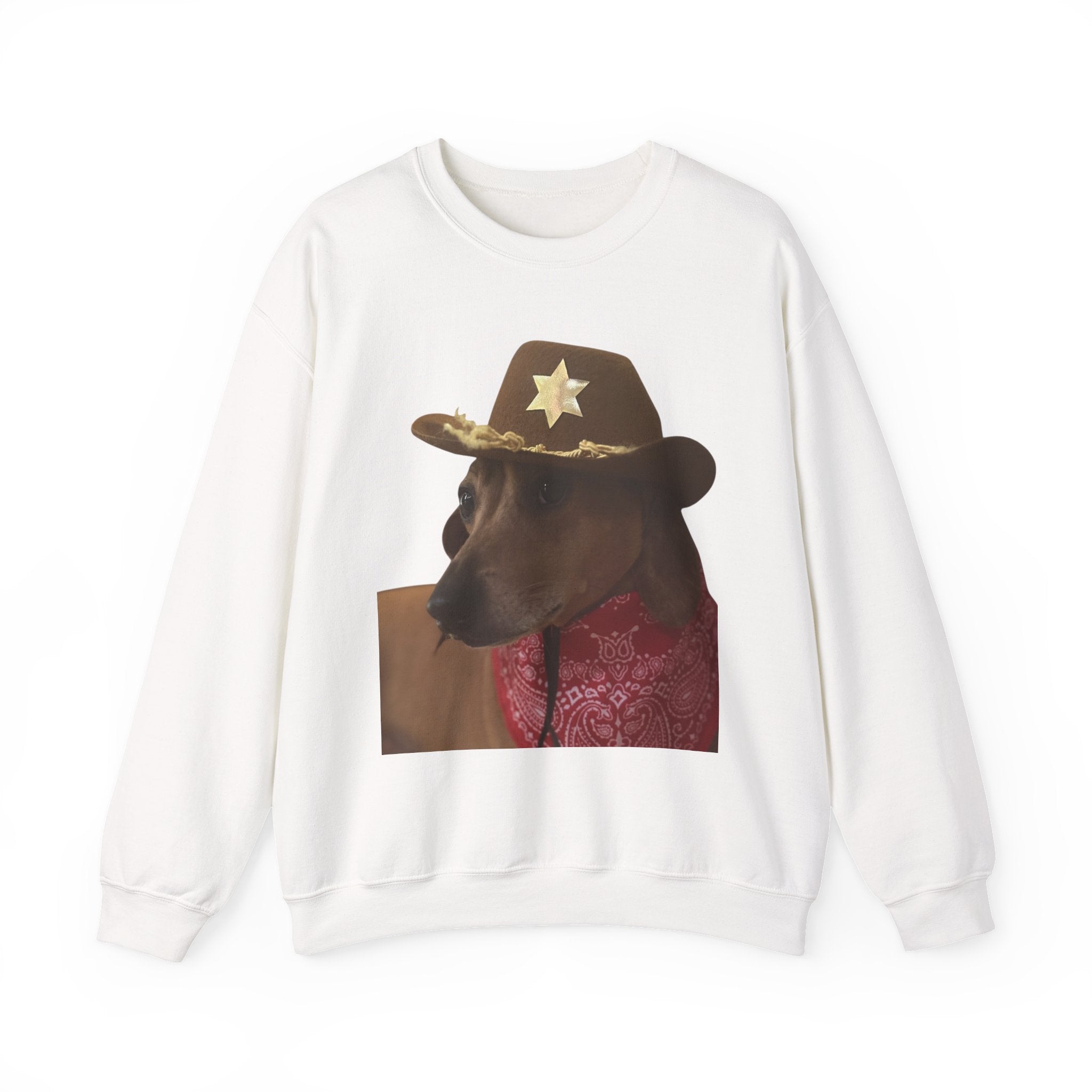 Funny Dog Sheriff Crewneck Sweatshirt, Unisex Humor Pullover, Pet Lover Gift, Cozy Casual Wear, Animal Lover Apparel