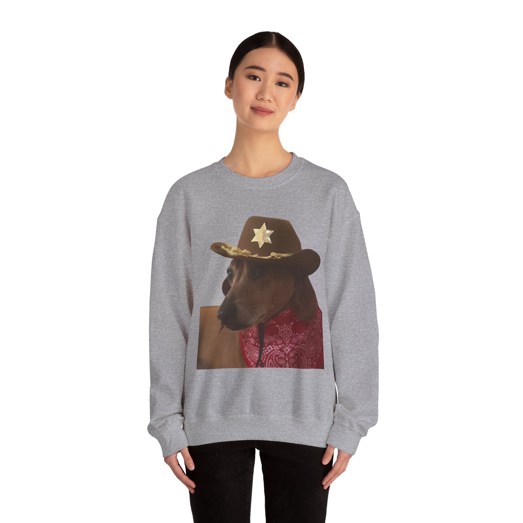 Funny Dog Sheriff Crewneck Sweatshirt, Unisex Humor Pullover, Pet Lover Gift, Cozy Casual Wear, Animal Lover Apparel