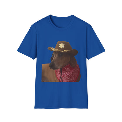 Funny Dog Sheriff T-Shirt, Unisex Tee, Dog Lover Gift, Western Theme Shirt, Pet Lover Apparel, Cute Animal Shirt