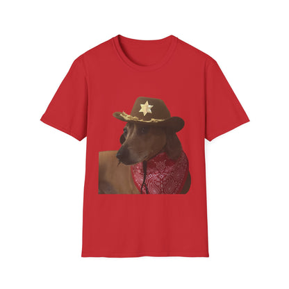 Funny Dog Sheriff T-Shirt, Unisex Tee, Dog Lover Gift, Western Theme Shirt, Pet Lover Apparel, Cute Animal Shirt