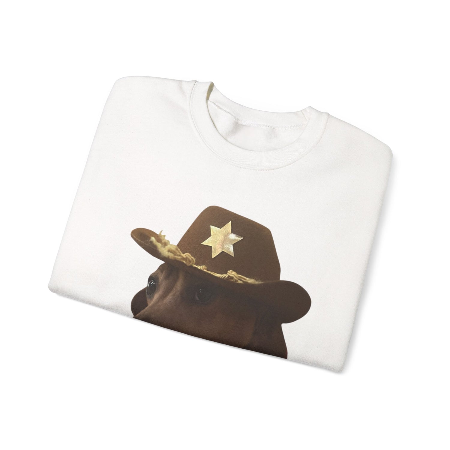 Funny Dog Sheriff Crewneck Sweatshirt, Unisex Humor Pullover, Pet Lover Gift, Cozy Casual Wear, Animal Lover Apparel