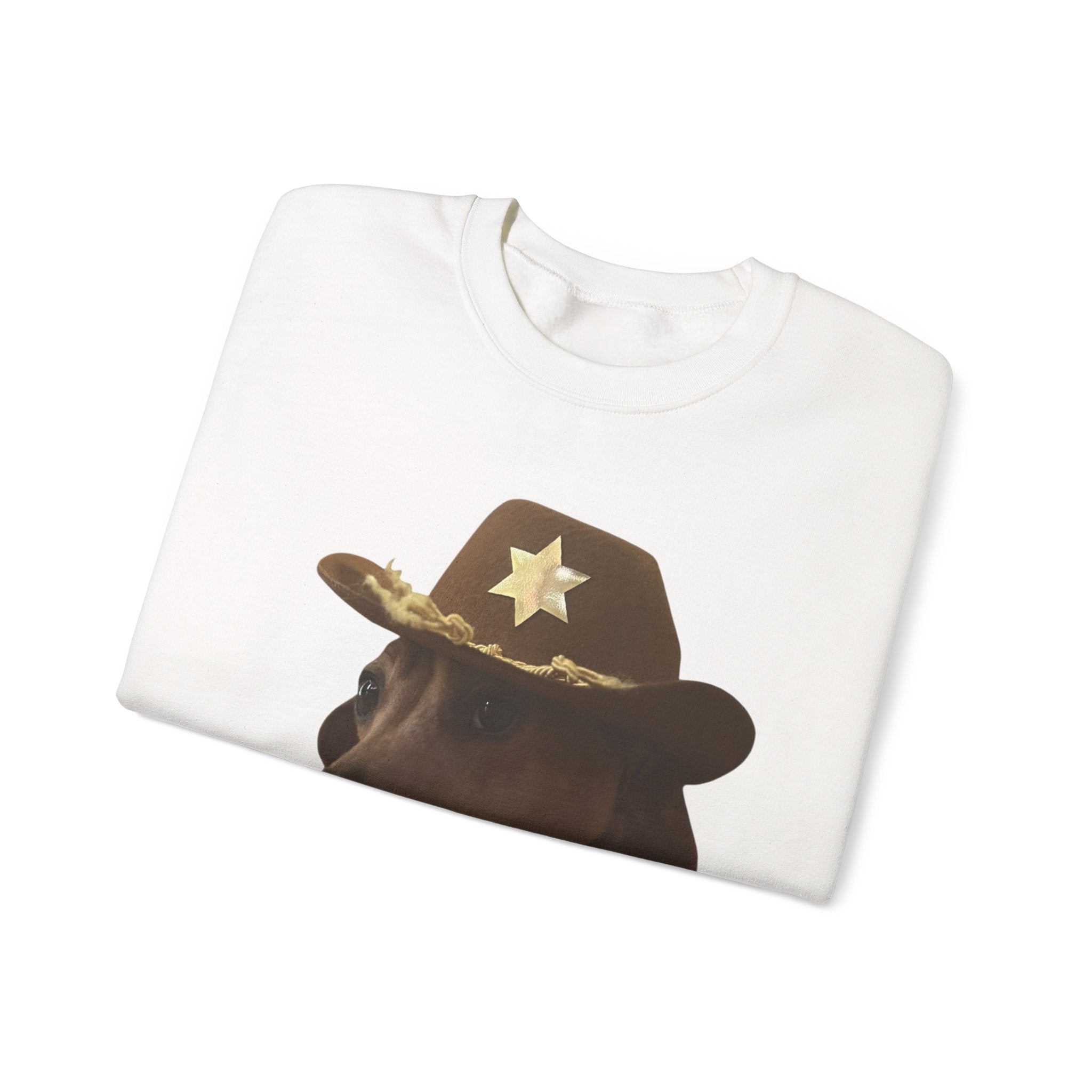 Funny Dog Sheriff Crewneck Sweatshirt, Unisex Humor Pullover, Pet Lover Gift, Cozy Casual Wear, Animal Lover Apparel