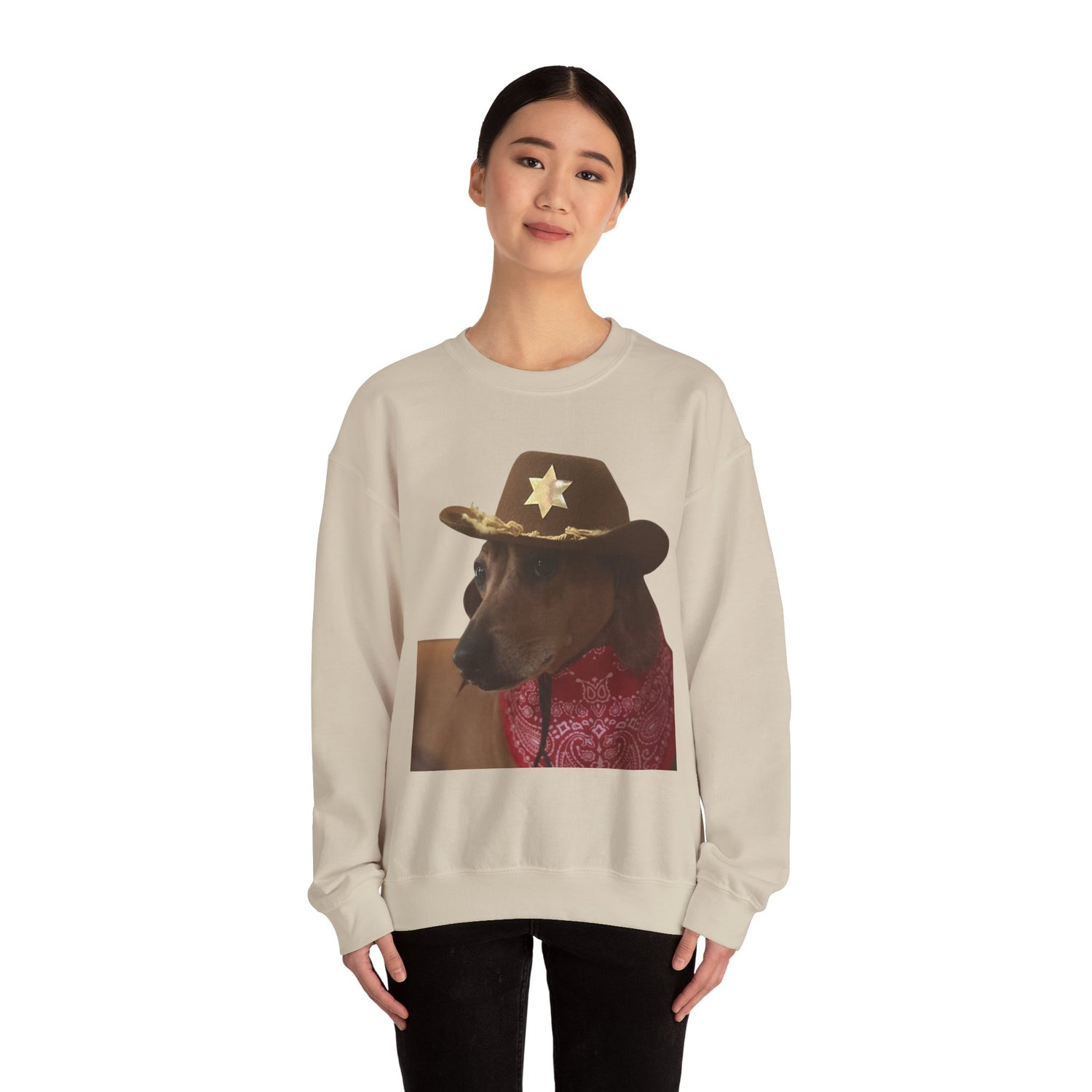 Funny Dog Sheriff Crewneck Sweatshirt, Unisex Humor Pullover, Pet Lover Gift, Cozy Casual Wear, Animal Lover Apparel