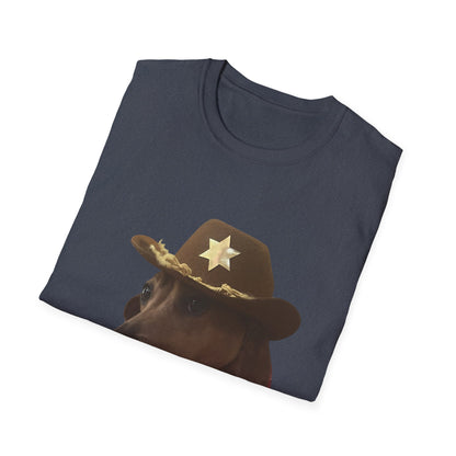Funny Dog Sheriff T-Shirt, Unisex Tee, Dog Lover Gift, Western Theme Shirt, Pet Lover Apparel, Cute Animal Shirt