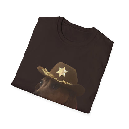 Funny Dog Sheriff T-Shirt, Unisex Tee, Dog Lover Gift, Western Theme Shirt, Pet Lover Apparel, Cute Animal Shirt