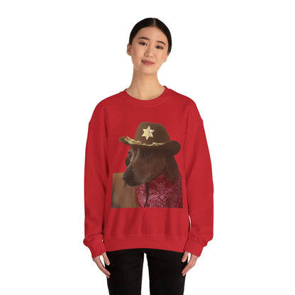 Funny Dog Sheriff Crewneck Sweatshirt, Unisex Humor Pullover, Pet Lover Gift, Cozy Casual Wear, Animal Lover Apparel