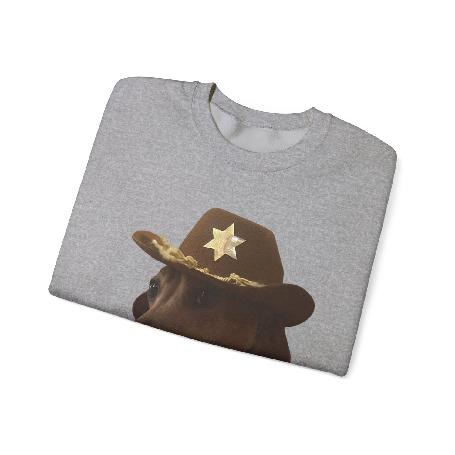 Funny Dog Sheriff Crewneck Sweatshirt, Unisex Humor Pullover, Pet Lover Gift, Cozy Casual Wear, Animal Lover Apparel