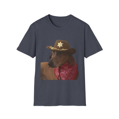 Funny Dog Sheriff T-Shirt, Unisex Tee, Dog Lover Gift, Western Theme Shirt, Pet Lover Apparel, Cute Animal Shirt