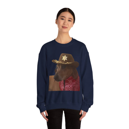 Funny Dog Sheriff Crewneck Sweatshirt, Unisex Humor Pullover, Pet Lover Gift, Cozy Casual Wear, Animal Lover Apparel