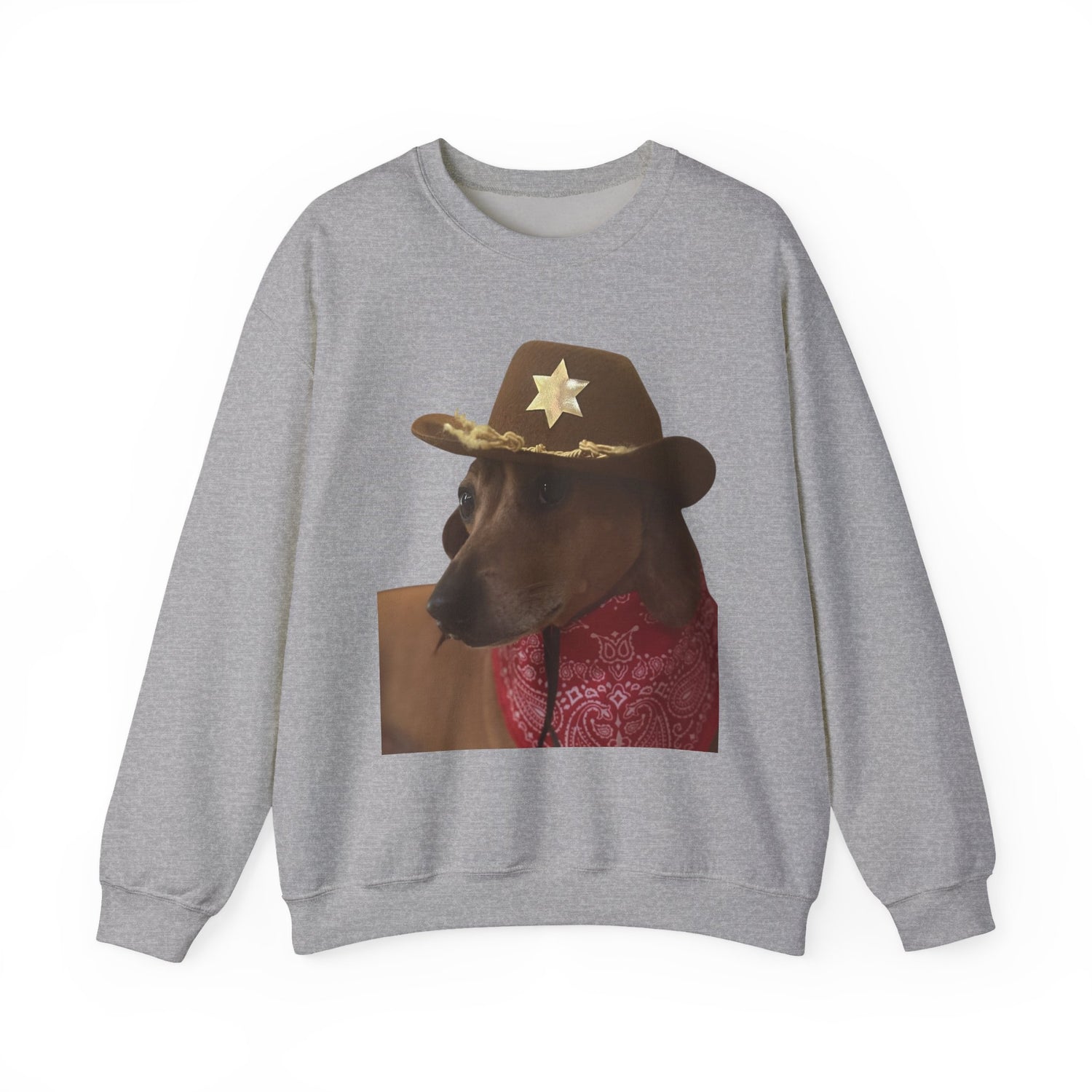 Funny Dog Sheriff Crewneck Sweatshirt, Unisex Humor Pullover, Pet Lover Gift, Cozy Casual Wear, Animal Lover Apparel
