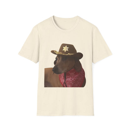 Funny Dog Sheriff T-Shirt, Unisex Tee, Dog Lover Gift, Western Theme Shirt, Pet Lover Apparel, Cute Animal Shirt