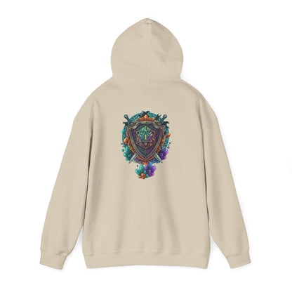 Vibrant Shield Graphic Hoodie for Artsy Souls Design On Back, Ideal Gift for Art Lovers, Cozy Layer for All Seasons, Unique Sweatshirt for [...]