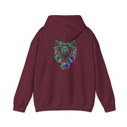 Vibrant Shield Graphic Hoodie for Artsy Souls Design On Back, Ideal Gift for Art Lovers, Cozy Layer for All Seasons, Unique Sweatshirt for [...]