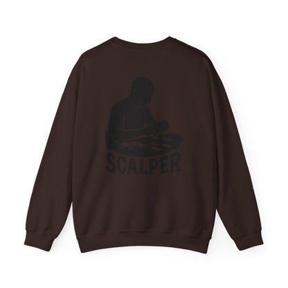 Crewneck Sweatshirt with Scalper Design | Unisex Heavy Blend | Casual Style for Gamers, Unique Gift, Everyday Wear, Comfortable Fit
