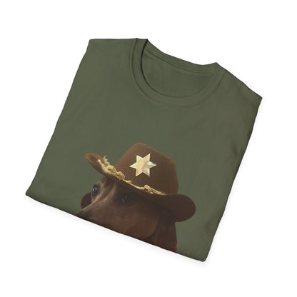Funny Dog Sheriff T-Shirt, Unisex Tee, Dog Lover Gift, Western Theme Shirt, Pet Lover Apparel, Cute Animal Shirt