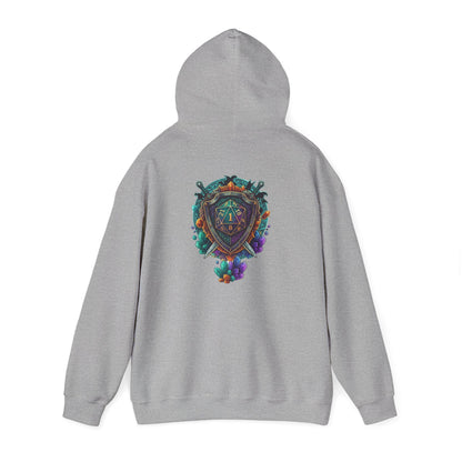 Vibrant Shield Graphic Hoodie for Artsy Souls Design On Back, Ideal Gift for Art Lovers, Cozy Layer for All Seasons, Unique Sweatshirt for [...]
