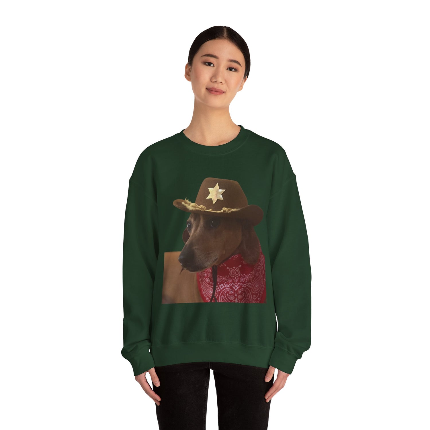 Funny Dog Sheriff Crewneck Sweatshirt, Unisex Humor Pullover, Pet Lover Gift, Cozy Casual Wear, Animal Lover Apparel