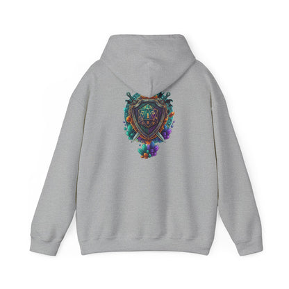 Vibrant Shield Graphic Hoodie for Artsy Souls Design On Back, Ideal Gift for Art Lovers, Cozy Layer for All Seasons, Unique Sweatshirt for [...]