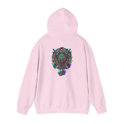Vibrant Shield Graphic Hoodie for Artsy Souls Design On Back, Ideal Gift for Art Lovers, Cozy Layer for All Seasons, Unique Sweatshirt for [...]