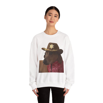 Funny Dog Sheriff Crewneck Sweatshirt, Unisex Humor Pullover, Pet Lover Gift, Cozy Casual Wear, Animal Lover Apparel