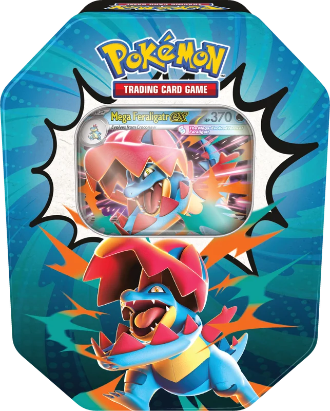Pokemon Ascended Heroes Tin Mega Feraligatr ex