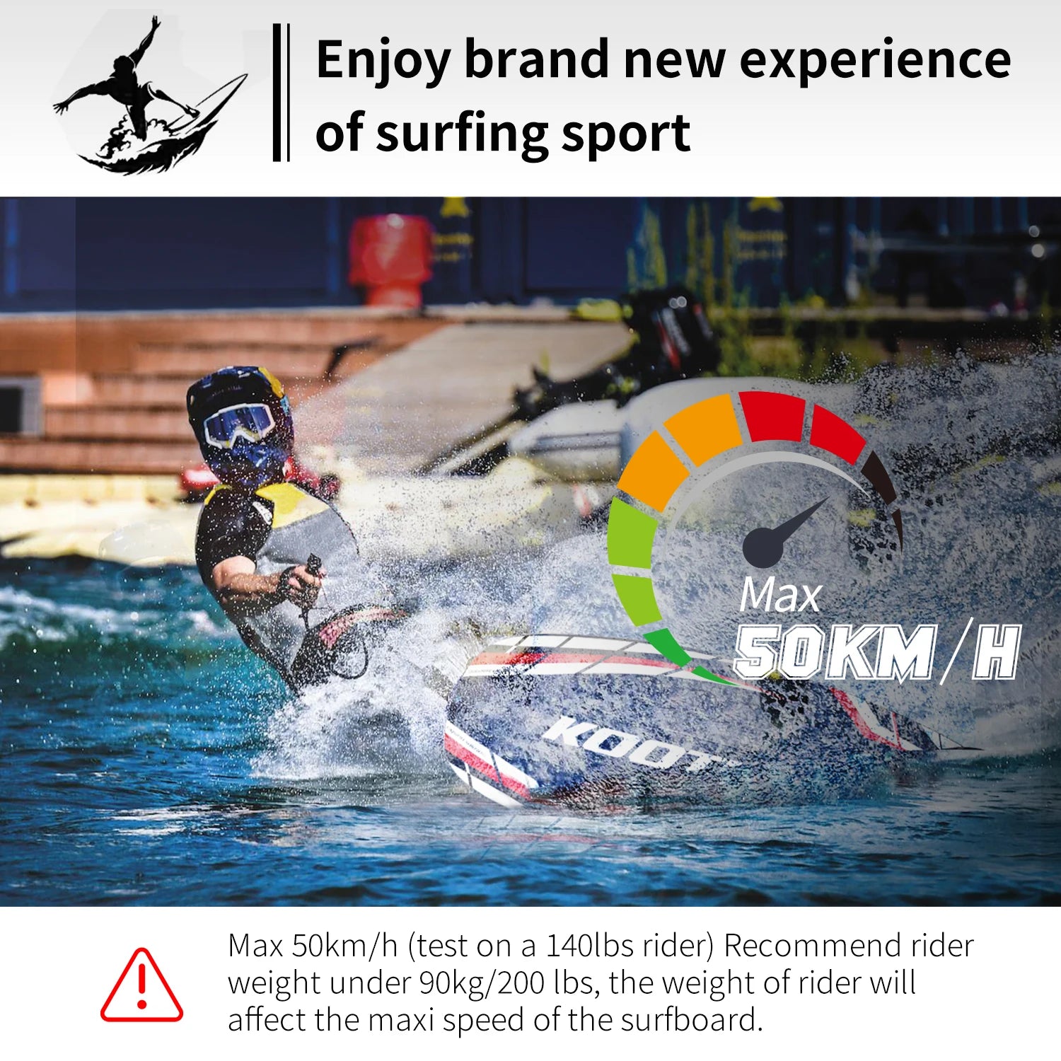 KOOTU Carbon Fiber Power Surfboards, Jet Skis, CE, ISO Certified Water Equipment, 109cc Water-Cooled Engine