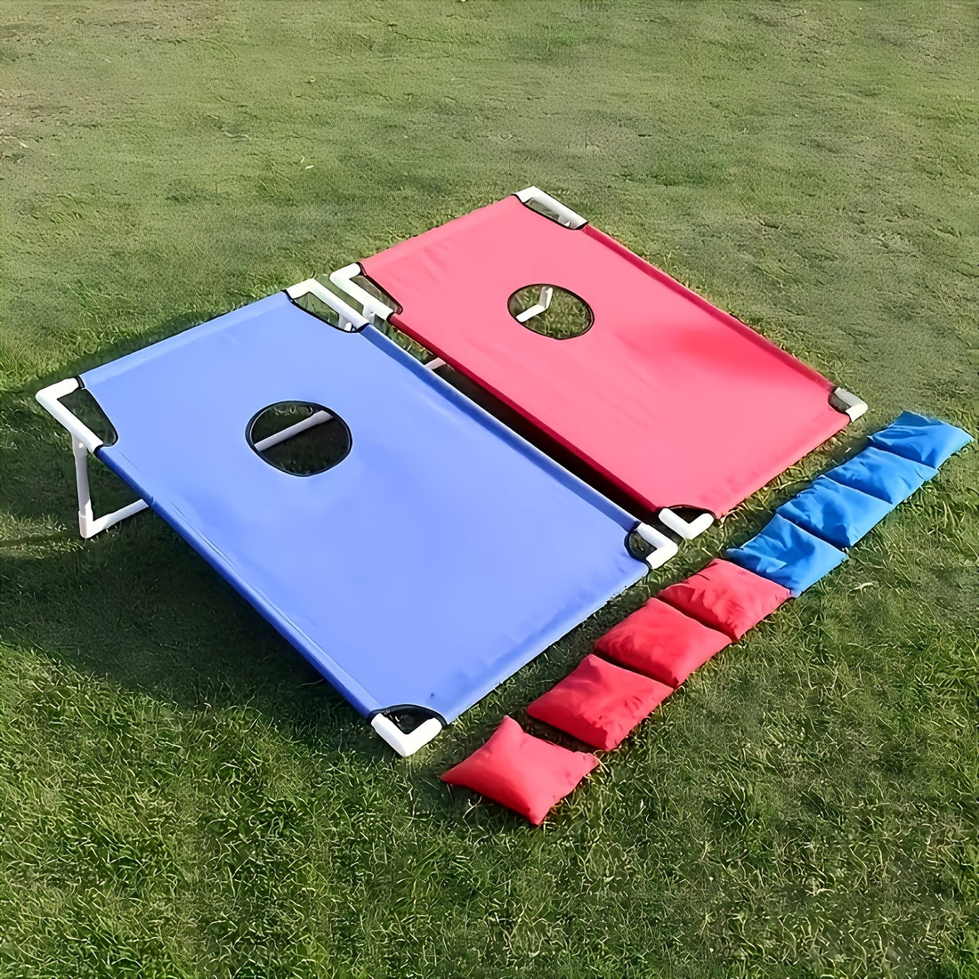 1 Set Red &amp; Blue Portable Cornhole Game